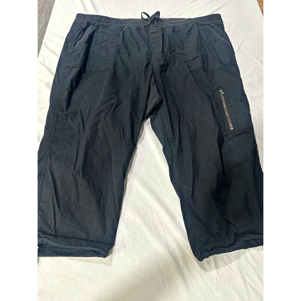 Lane Bryant Women’s Plus Black Capri Pants Woven Cotton Spandex Stretch Pockets
